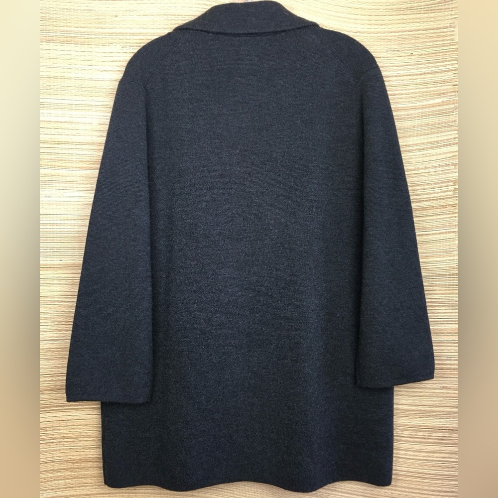 J.CREW Open-Front Merino Wool Blazer Sweater Jacket In Charcoal Size L - Picture 7 of 12